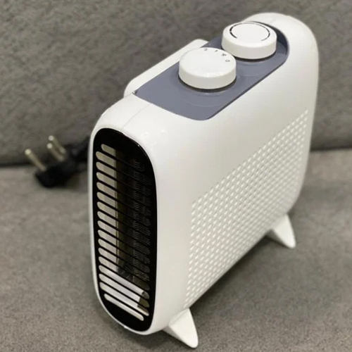 Electric Fan Heater - Metal Build, 220 Volt Operation | White Finish, Warranty Included