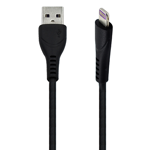 Iphone USB Cable - Plastic & Rubber Material, 6 Months Warranty, Elegant Black Color | High Performance Data Transfer Cable