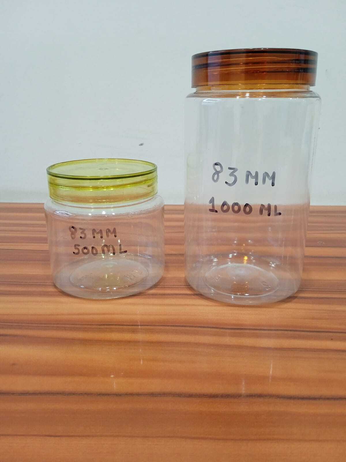 Plastic Pet Jars - Lightweight, Variable Sizes, Cylindrical | Available In Red, Yellow, Green, Blue, Black, Brown, Semi-rigid Plastic