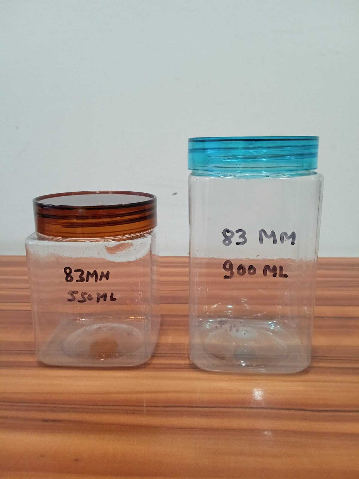 Plastic Pet Jars - Lightweight, Variable Sizes, Cylindrical | Available In Red, Yellow, Green, Blue, Black, Brown, Semi-rigid Plastic