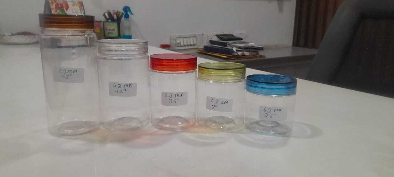 Plastic Pet Jars - Lightweight, Variable Sizes, Cylindrical | Available In Red, Yellow, Green, Blue, Black, Brown, Semi-rigid Plastic