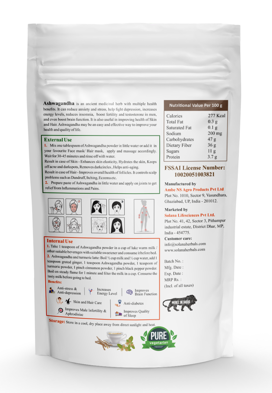 thumbnail image 2 of 100% PURE USDA Organic Ashwagandha Powder - 250g, Indian Ginseng Immune Support 2 of 6