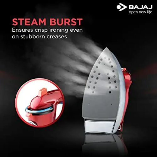 Steam Iron Box - Metal & Plastic Material, 2000 Watts, Pink Color, 1.72 Kg Weight | Fast Heating, Powerful Steam, Easy Handling, Durable Build