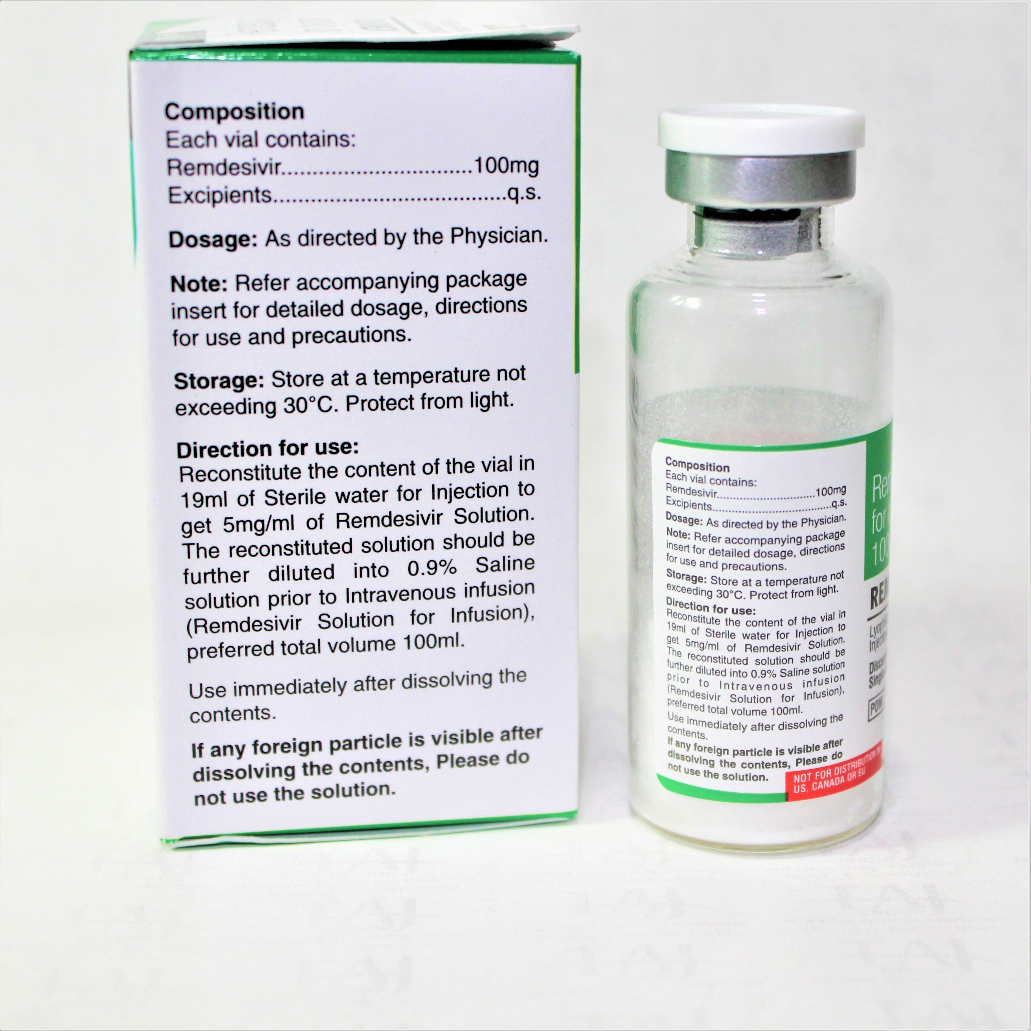 Remdesivir For Injection 100mg/vial Expiration Date: 2 Years