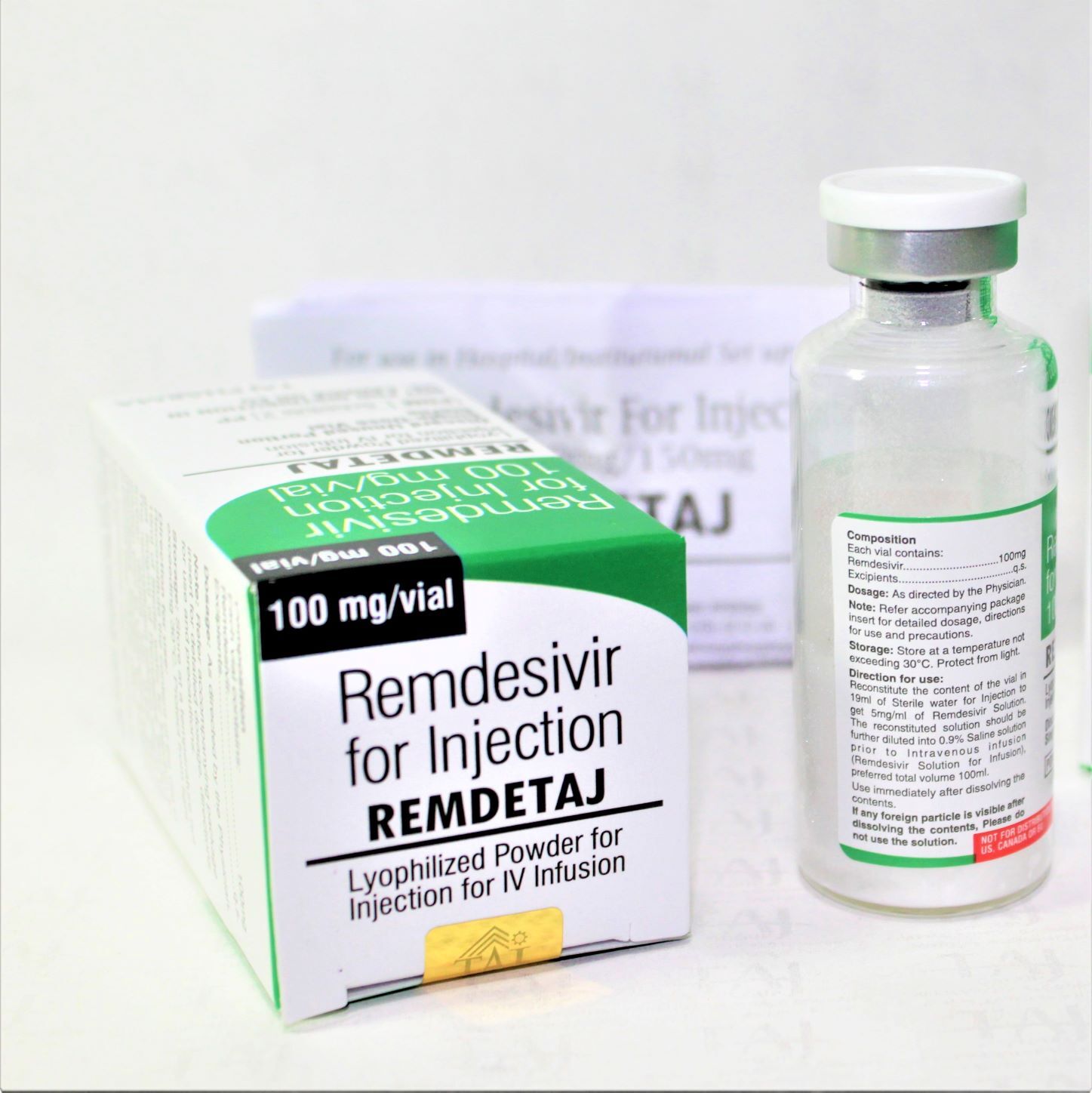 Remdesivir For Injection 100mg/vial Expiration Date: 2 Years