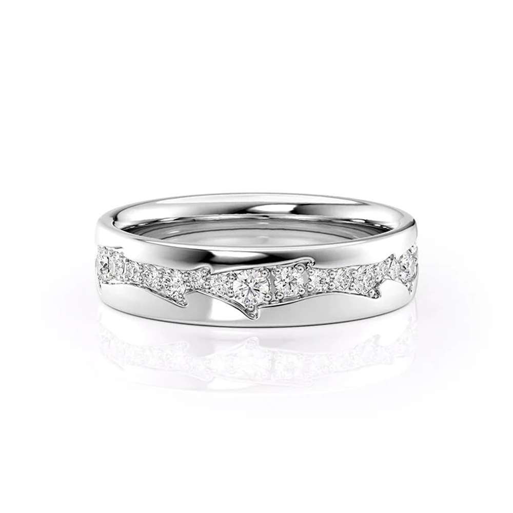 Wedding Bands In Lab Grown Diamonds 14k White Gold 0.60 Ct Density: N/a