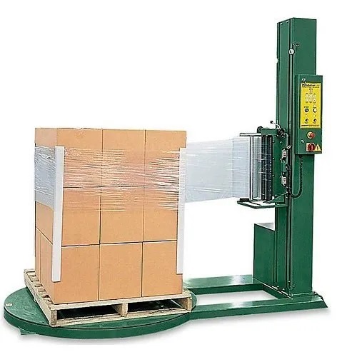 Pallet Stretch Wrap Machine - Stainless Steel, 50x50x80 Cm, Green | Semi-automatic, 15rpm Strapping Speed, Frequency Speed Control