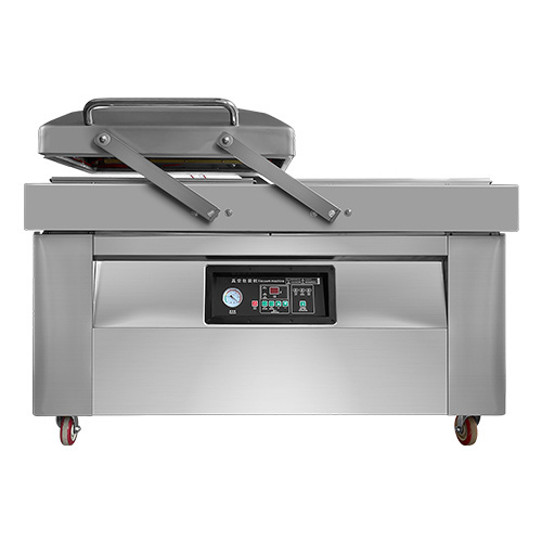 Double Chambers Vacuum Packaging Machine - 750w Power, 600mm Sealing Length | Automatic Vacuum Extraction, Gas Flushing, Wooden Box Packaging