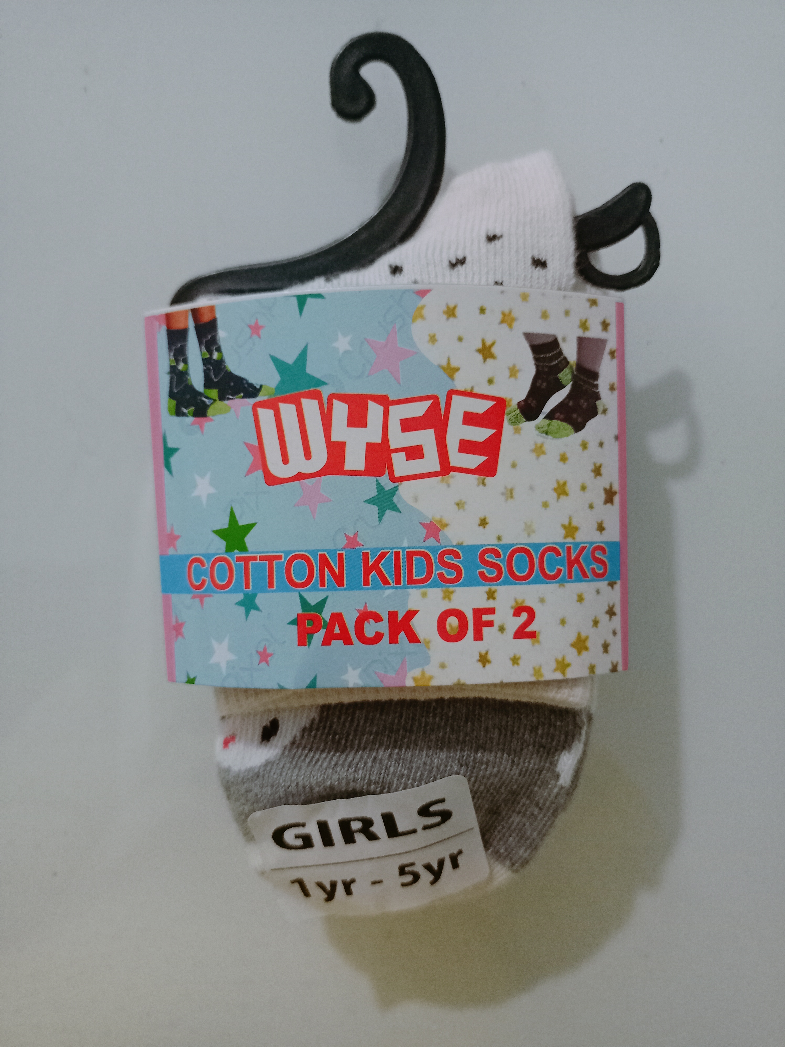 Wyse Girls Socks - Cotton, Small Size | Ankle Length, Beige Skin Color, Printed Design For All Season Wear