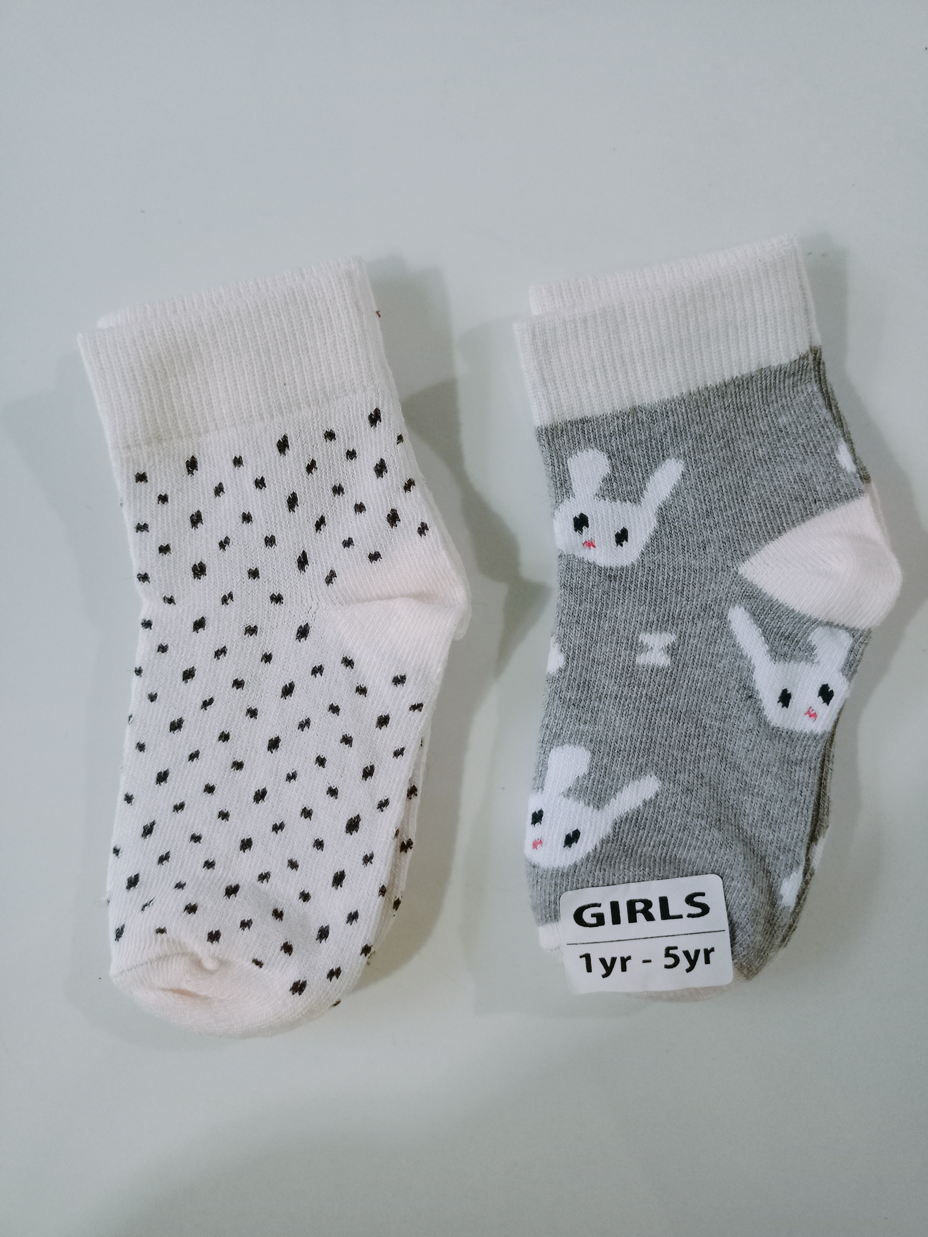 Wyse Girls Socks - Cotton, Small Size | Ankle Length, Beige Skin Color, Printed Design For All Season Wear