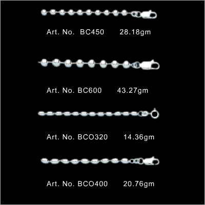 स्टर्लिंग चांदी की बॉल चेन