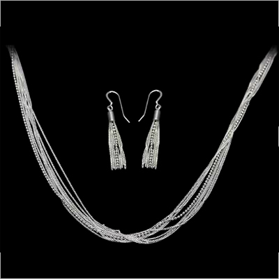 Sterling Silver Necklace Set