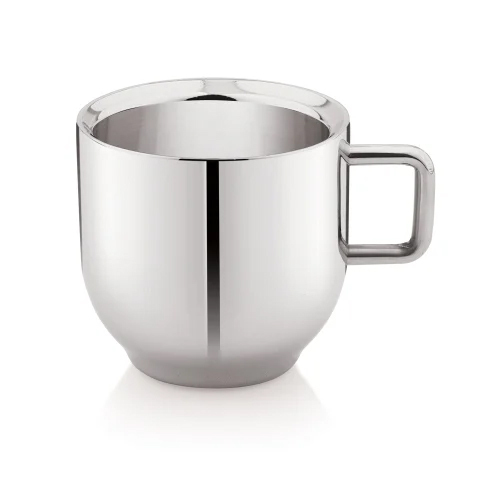 Silver Stainless Steel Double Wall Tea Cup