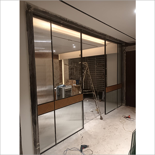 Aluminum Sliding Glass Door - Residential Application, Black Color, Durable Aluminum Material, Ideal for Home and Office Use