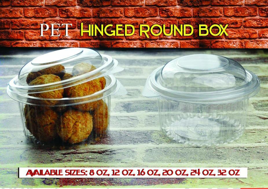 Round Hinged Container - Color: Transparent