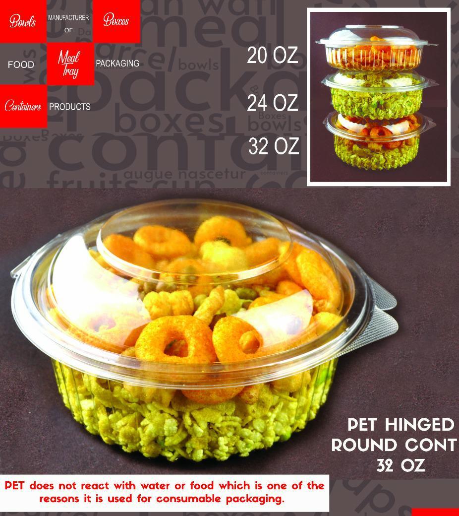 Round Hinged Container - Color: Transparent