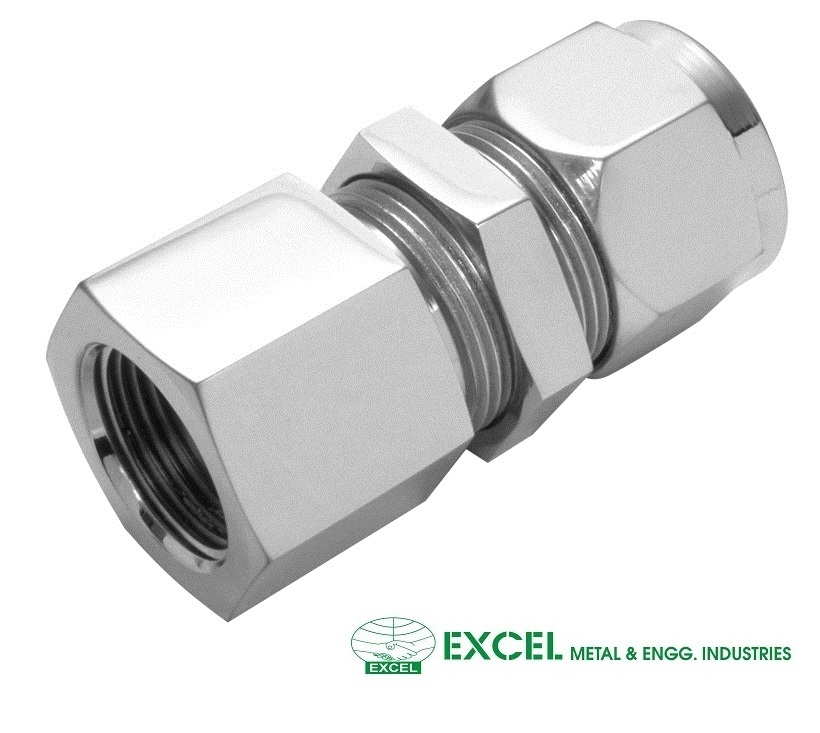 Female Connectors - Stainless Steel, Customizable Size, Silver Color - Hexagonal Shape, High Tensile Strength, Polished Surface Treatment, Iso/asme Standard