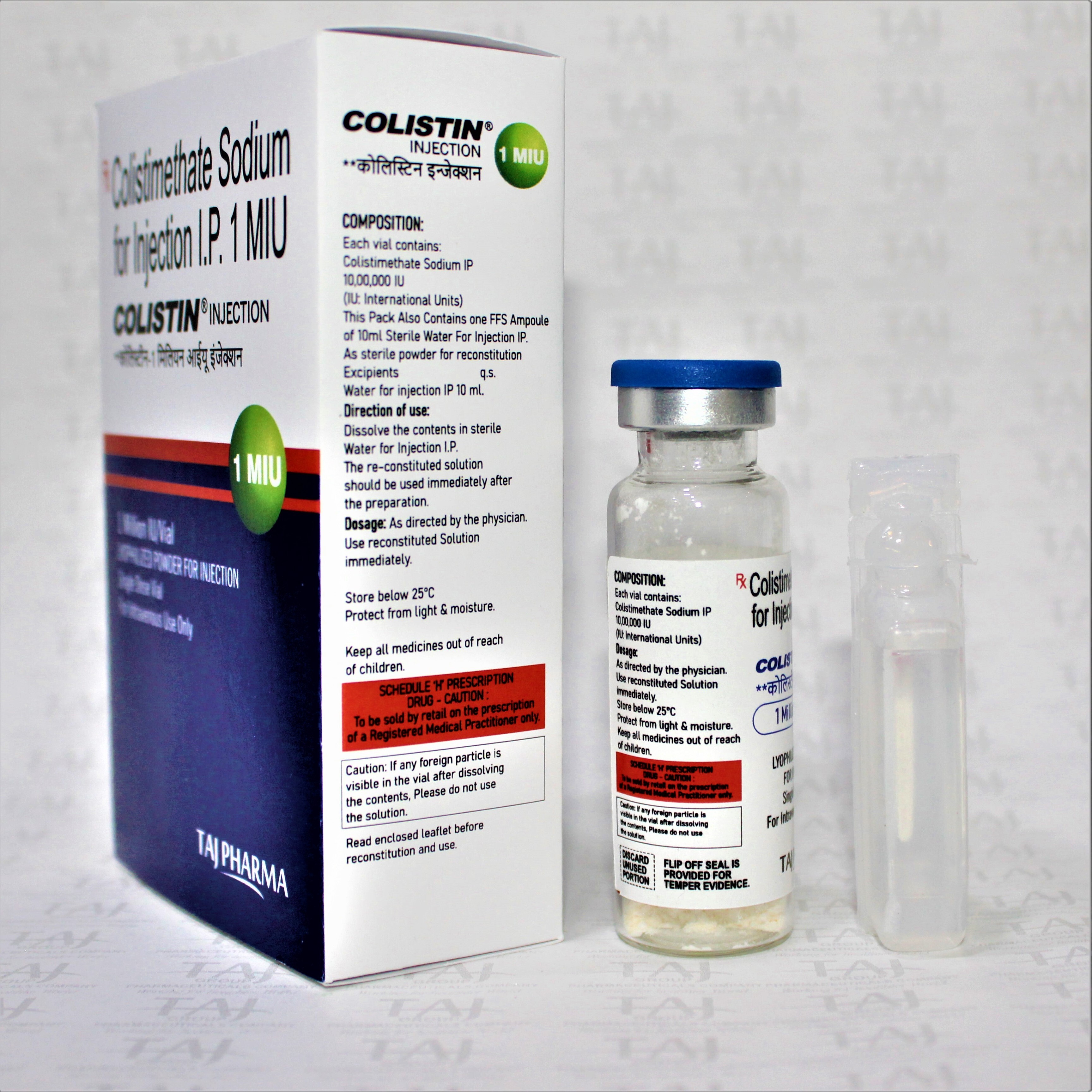 Colistimethate Sodium For Injection I.p. 1miu Expiration Date: 3 Years
