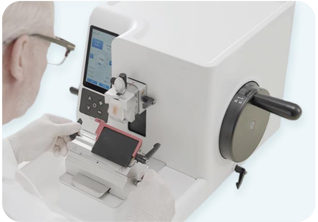 White Semi-automated Rotary Microtome