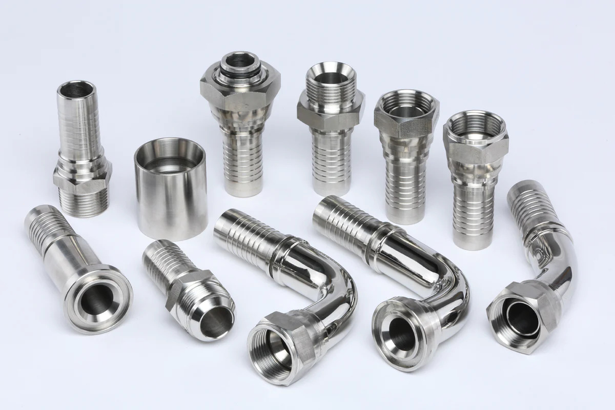 Hydraulic Fitting - Brass And Stainless Steel Pipe And Connector Components | Commercial And Industrial Applications, Silver Color