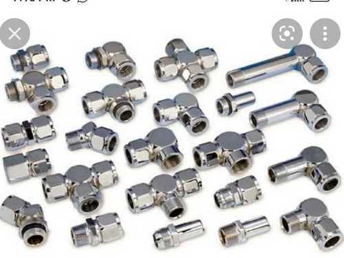 Hydraulic Fitting - Brass And Stainless Steel Pipe And Connector Components | Commercial And Industrial Applications, Silver Color