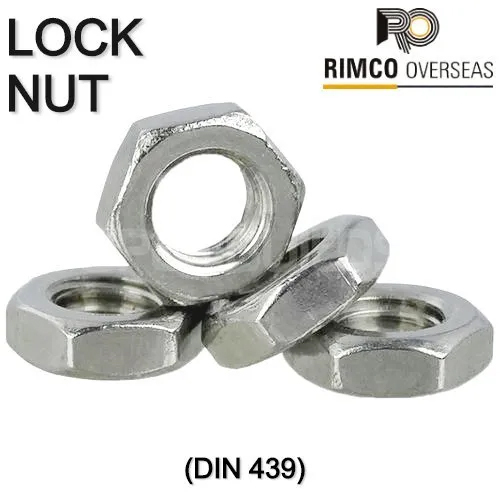 Hex Jam Nut - Stainless Steel, M6 Size, Silver Color | Broaching Type, Male Connection, Rust Resistant, New Condition, Zinc Plated and Powder Coated Finish
