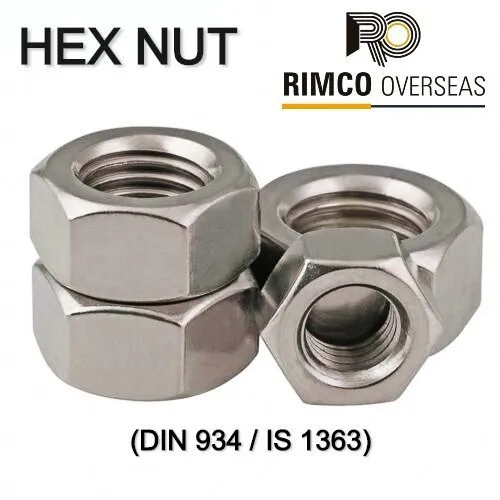 ASTM 194 Grade 8 Nuts - Stainless Steel, M3 to M52 Size Range, Silver Color, Industrial Use