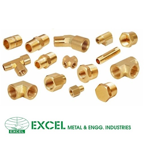 Brass Fittings - Forged Brass, Varied Shapes, Golden Color | High Tensile Strength, Polished Finish, Custom & Industry Standard