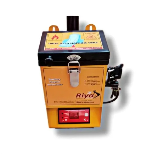 Mini Sanitary Pad Destroyer Machine - Galvanized Metal, 60x30x40 cm, Yellow | Automatic, Compact, Hygienic Disposal Solution