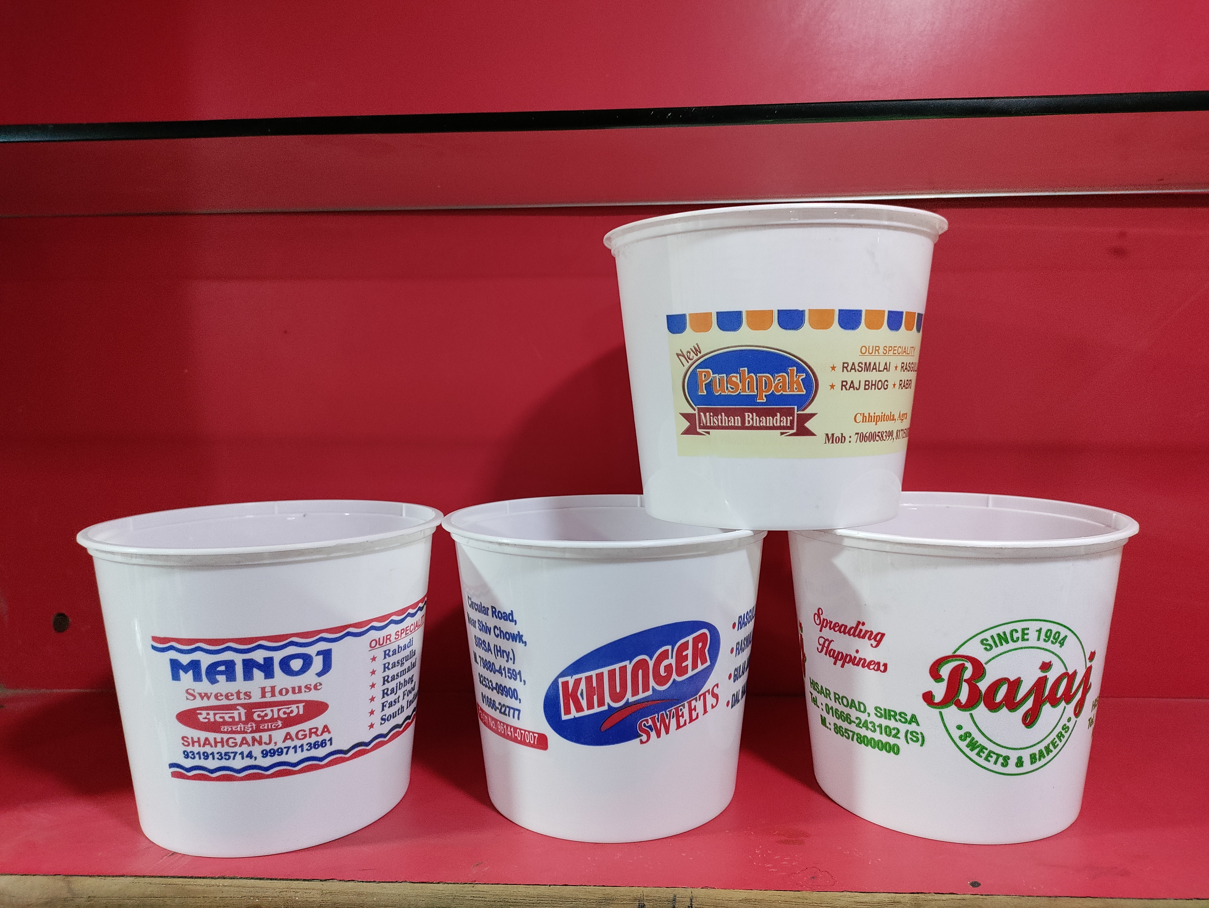 Round Container Printed - 250 Gram Transparent Plastic, Customized Rectangular Design, Eco-friendly Food Container For Sweets & Soan Papdi