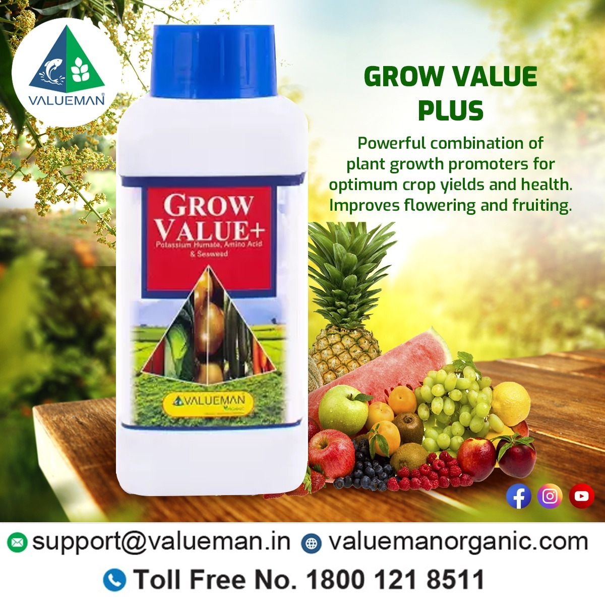 Plant Growth Regulator (Grow Value Plus) - Organic Powdered Formula | White Color, Industrial Grade, Fresh Texture For Enhanced Plant Growth