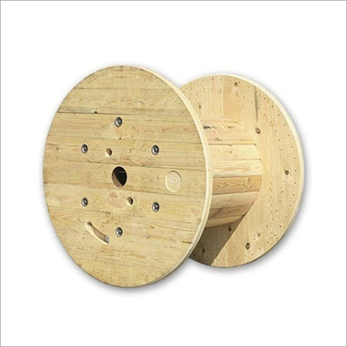 Brown Wooden Cable Reel Drum