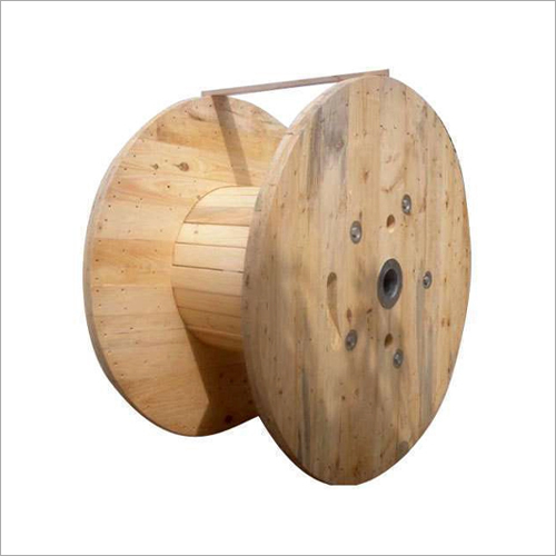 Brown Wooden Running Empty Cable Drum