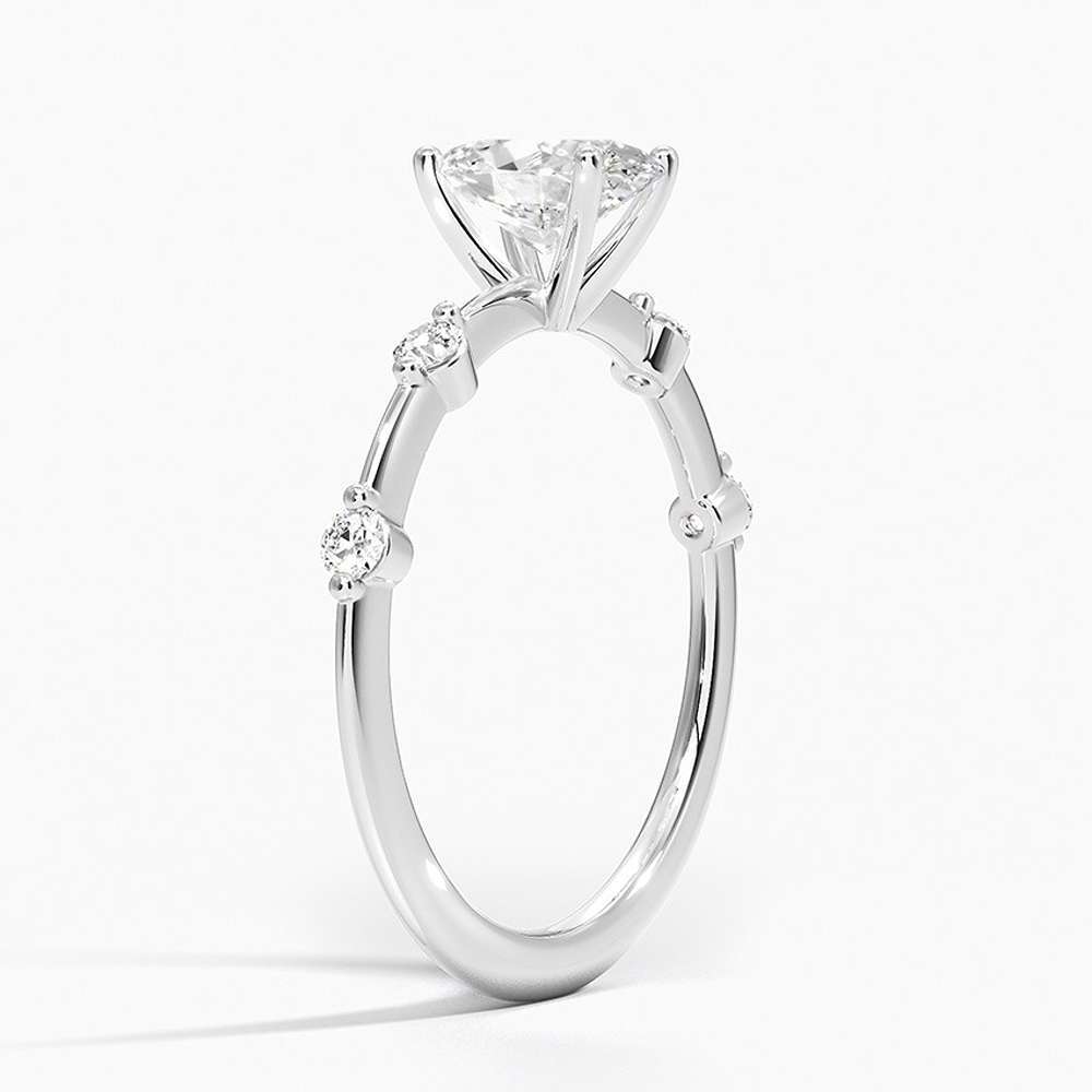 Oval Shape Diamond Wedding Ring In Lab Grown Diamonds 18k White Gold 1.5 Ct With Side Accents Density: N/a