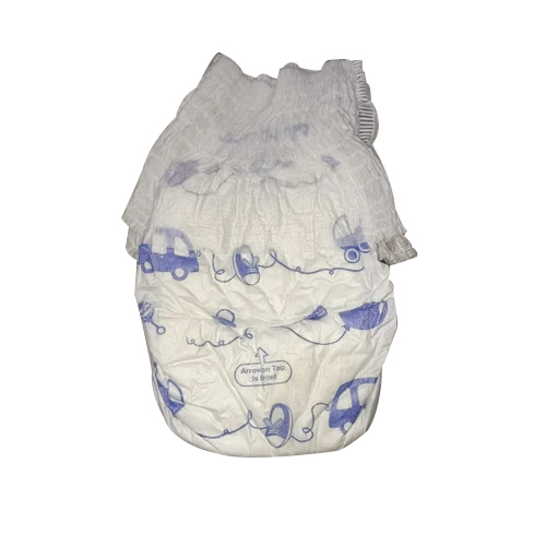 Pullup Baby Diaper - Nonwoven Large, White | 12-Hour Leak-Lock, Breathable Micropores, Skin Rashes Protection