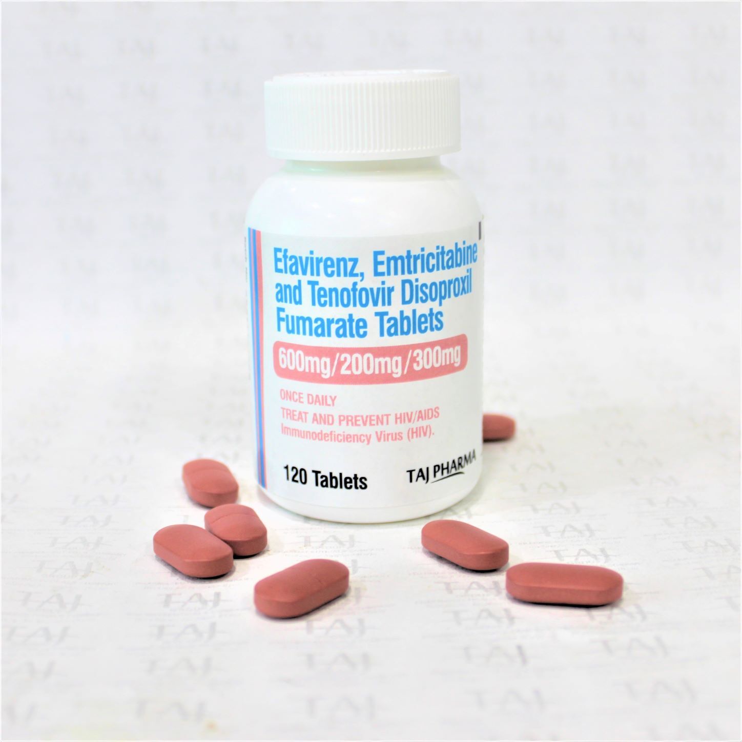 Efavirenz Emtricitabine Tenofovir Disoproxil Fumarate Tablets - 600mg/200mg/300mg | Fda Approved, Antiviral Medication, Film-coated Tablets For Hiv Treatment, Gmp Certified, 120 Tablets Bottle