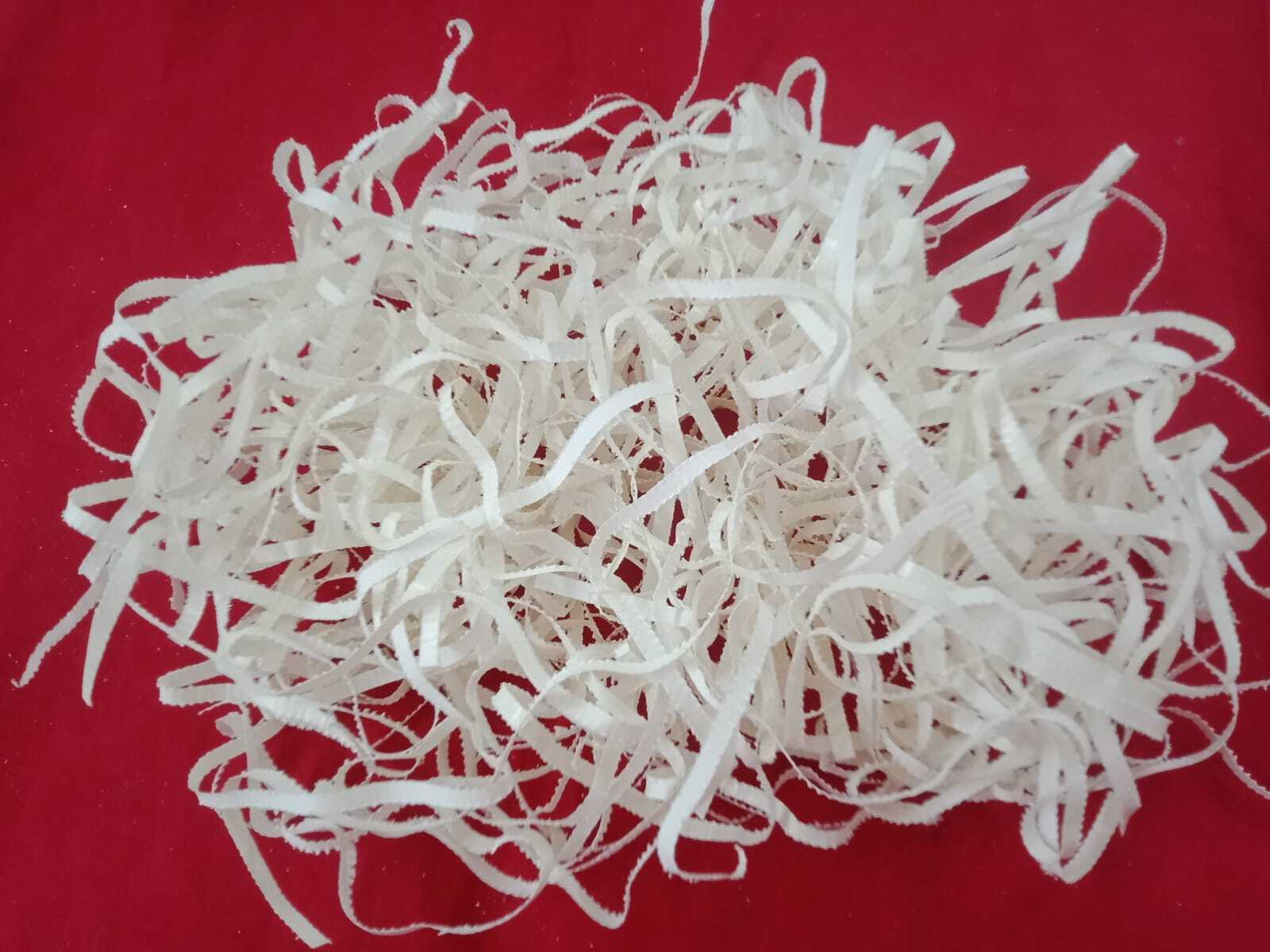 Plain White Shredded Paper Grass - Recycled Paper Material, Customizable Size, Loose And Flexible Strips | Ideal For Packaging Cushioning And Decorative Filler