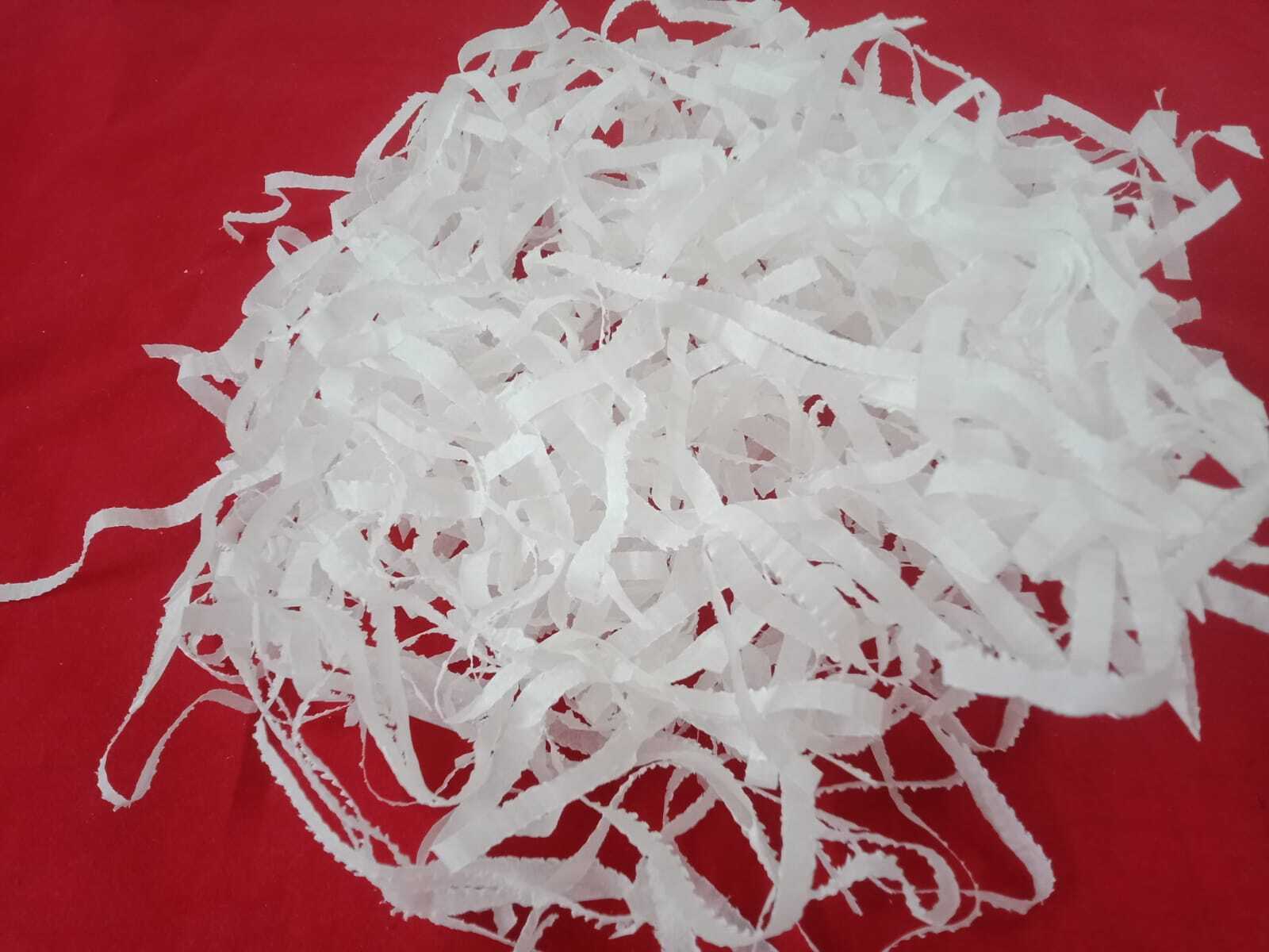 Plain White Shredded Paper Grass - Recycled Paper Material, Customizable Size, Loose And Flexible Strips | Ideal For Packaging Cushioning And Decorative Filler