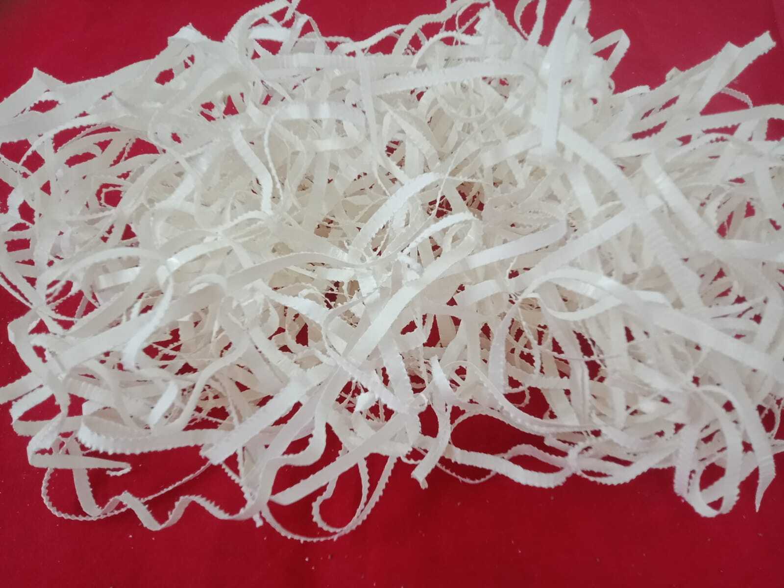 Plain White Shredded Paper Grass - Recycled Paper Material, Customizable Size, Loose And Flexible Strips | Ideal For Packaging Cushioning And Decorative Filler