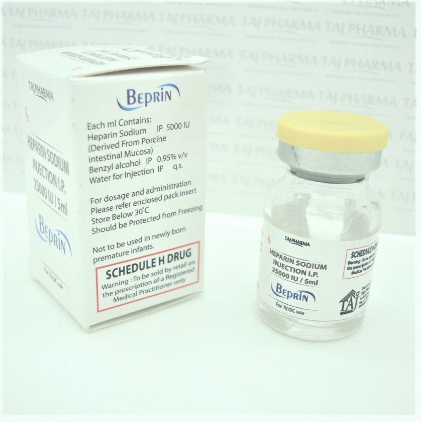 Heparin Sodium Injection Ip 25000 Iu/5ml Expiration Date: 2 Years