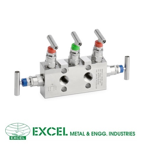 5 Way Manifold Valve - Stainless Steel, Compact Design | Manual Control, Block Type Manifold For Isolation & Calibration, 6000 Psi