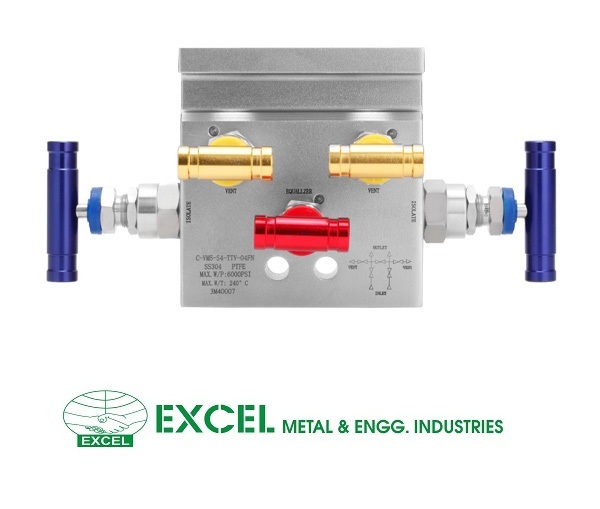 5 Way Manifold Valve - Stainless Steel, Compact Design | Manual Control, Block Type Manifold For Isolation & Calibration, 6000 Psi