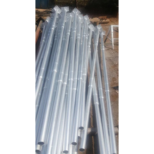 MS Street Light Pole - Mild Steel Material, Silver Finish | Rust-Resistant, Climate-Resilient Design
