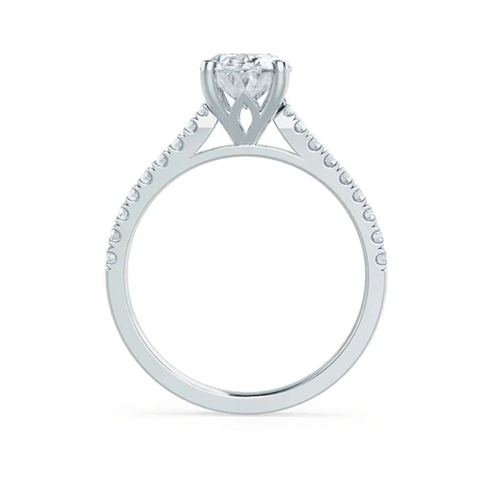 Diamond Engagement Ring In Oval Shape Lab Grown Diamonds 10k White Gold 1.5 Ct Diamond Clarity: Vs2