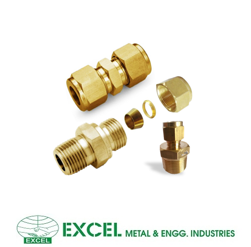 Brass Compression Fittings - Standard Grade, Custom Size, Gold Finish | Polished Surface Treatment, High Tensile Strength, Iso/astm Standard