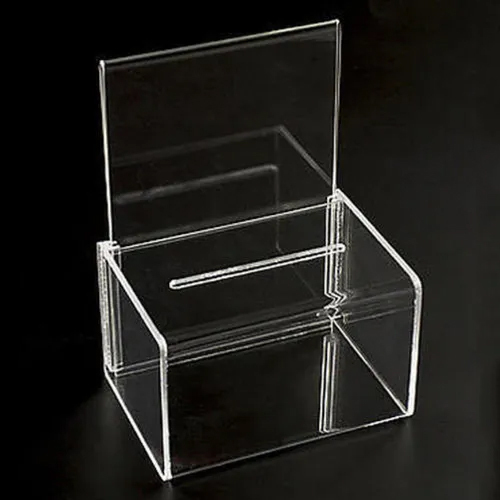 Acrylic Donation Box - Transparent Rectangular Design, Glossy Lamination Finish, Versatile Sizes, Ideal For Ngos And Temples