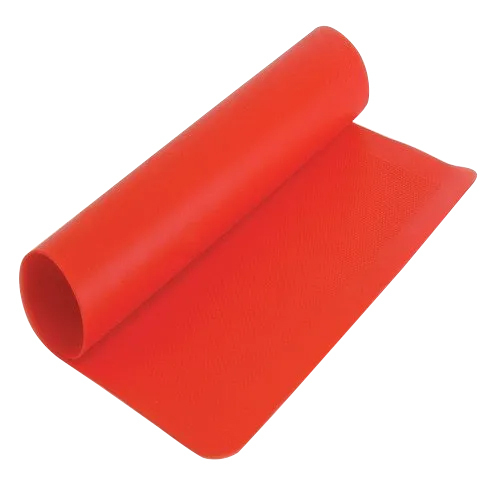 Silicone Rubber Sheet - Food Grade Material, Shore Hardness 65 A, Elongation 300%, Red Black Color, Plain Design