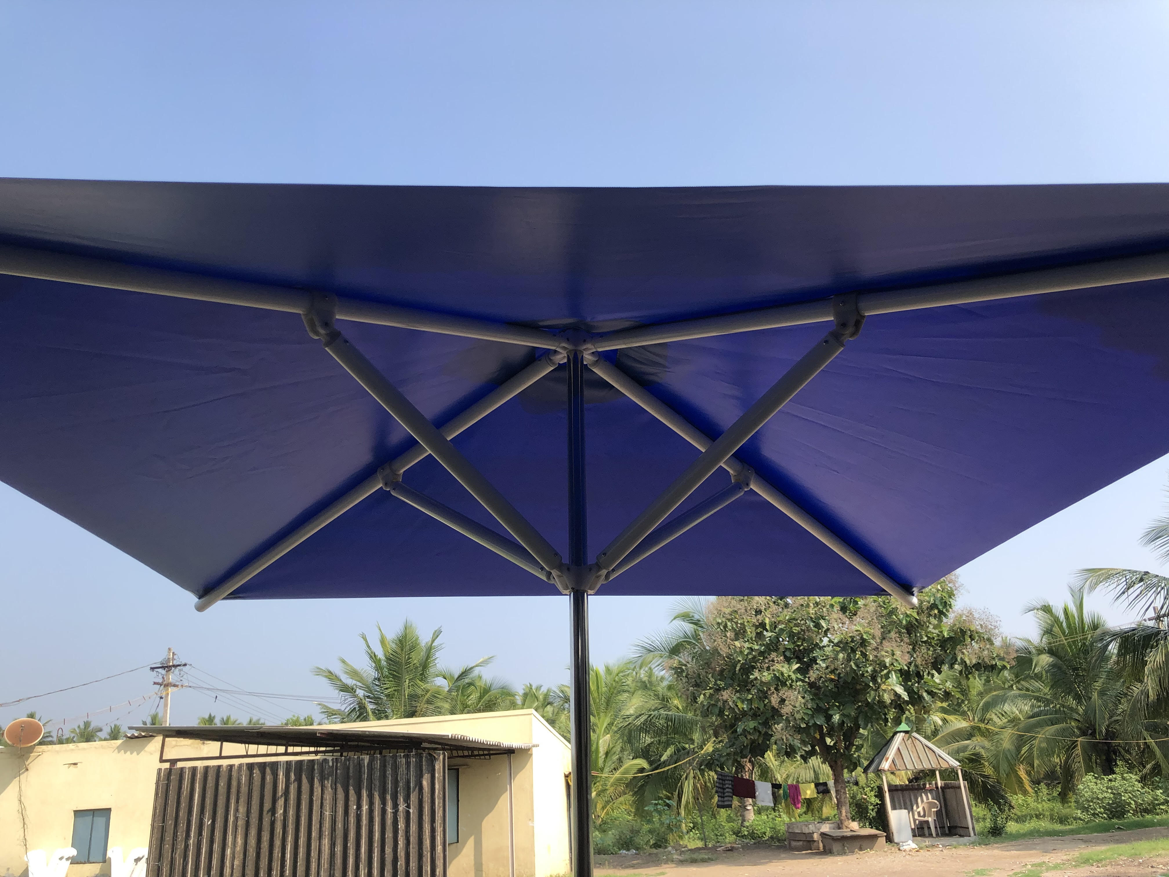 Garden Umbrella - Polyester, 10 Feet Diameter, Green | Steel Frame, Outdoor Shade For Patios, Gardens, And Cafes, 1 Year Warranty