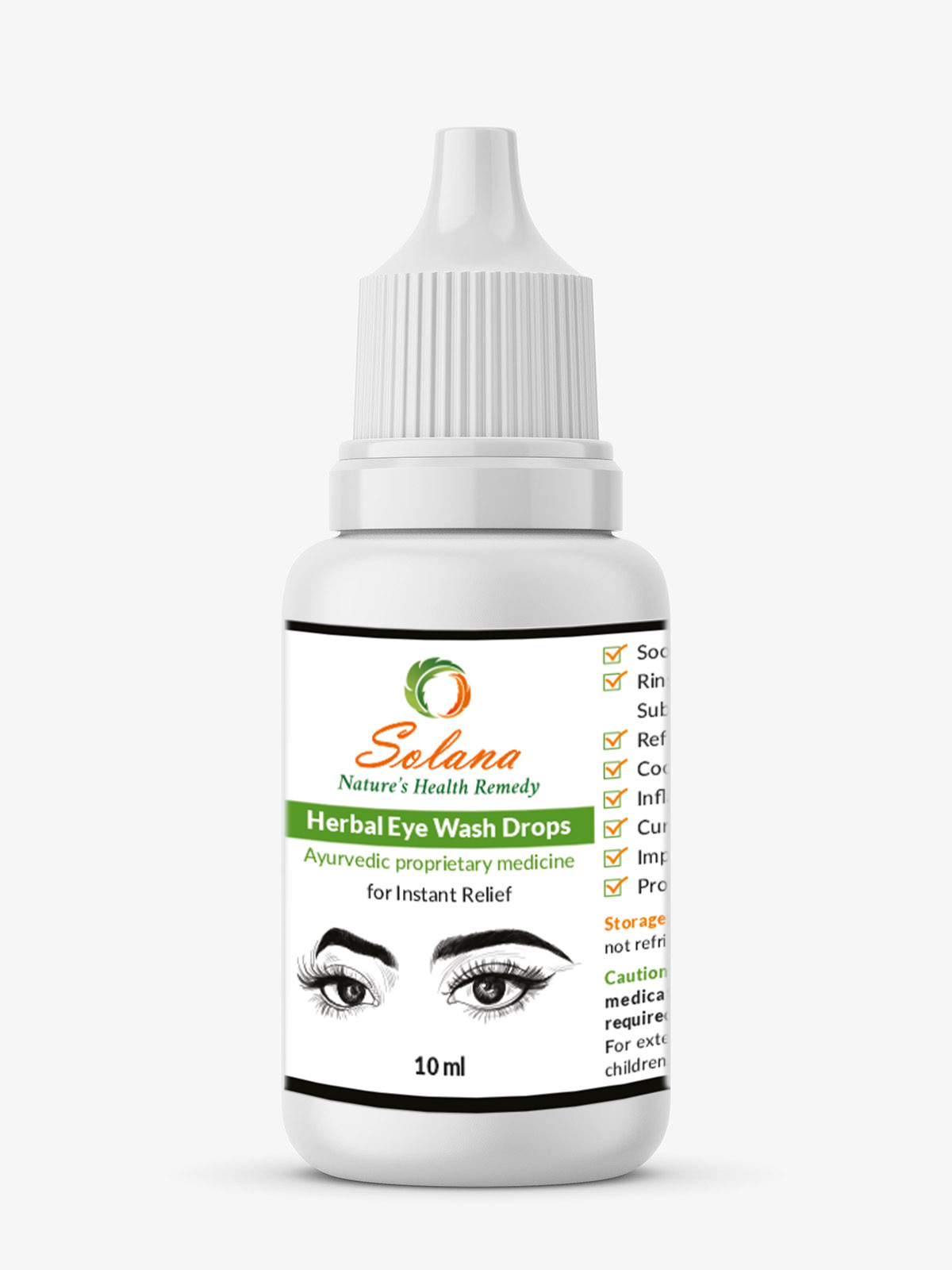 Eye Drop - Herbal Liquid, 10 Ml Green Packaging | Soothes Red Eyes, Improves Vision, For External Use Only