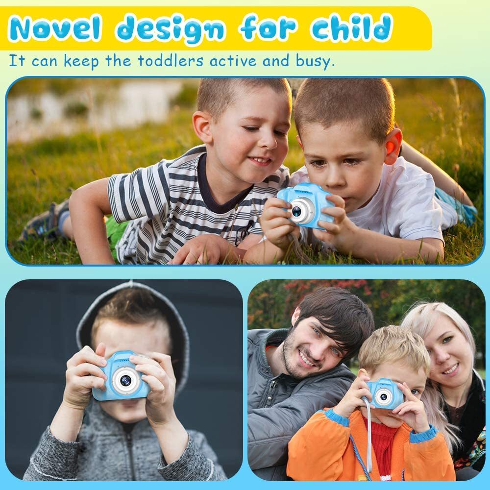 Upgrade Kids Selfie Camera Hd Digital Video Cameras For Toddler - 8.0mp Dual Camera, 1080p Video, 32gb Micro Sd Support, Fun Sticker Frames, Built-in 400mah Battery, 2" Tft Screen, Easy Selfie & Recording